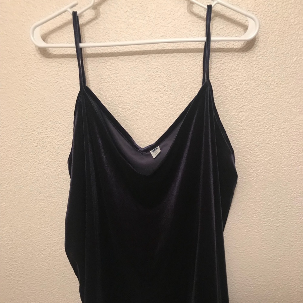 Navy velvet tank